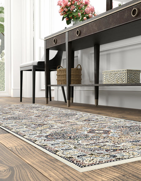 Ivory 2' 11 x 13' 1 Narenj Runner Area Rug 85% Polypropylene & 15% Polyester Traditional Classic Carpet for Living, Dining, Bedrooms, Office for Sale at Rug Engine