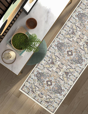 Ivory 2' 11 x 13' 1 Narenj Runner Area Rug 85% Polypropylene & 15% Polyester Traditional Classic Carpet for Living, Dining, Bedrooms, Office for Sale at Rug Engine