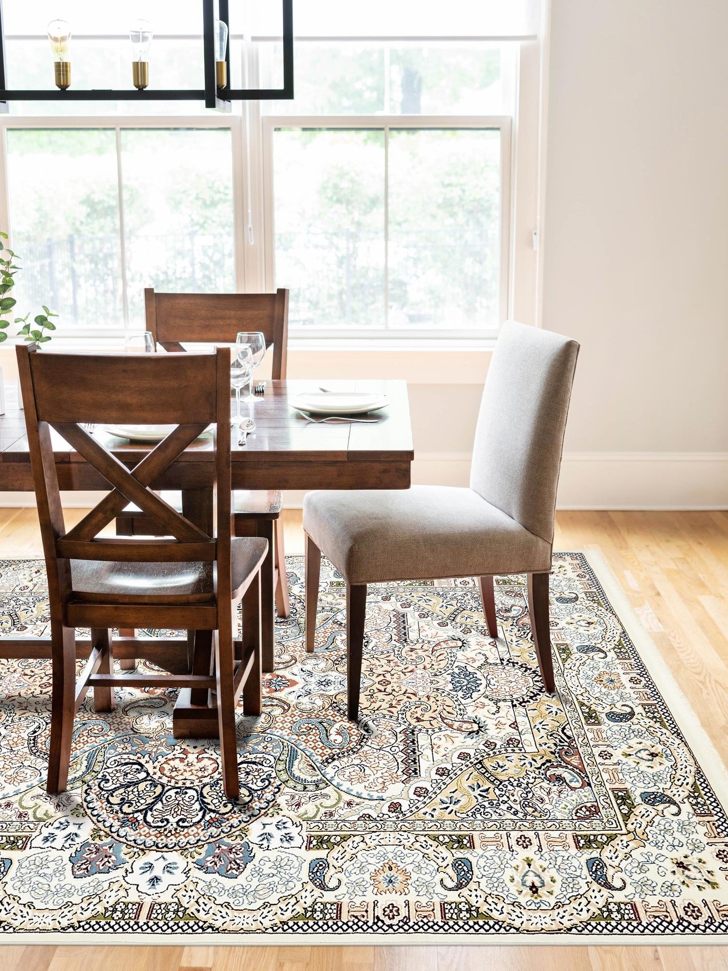 Ivory 10' x 13' Narenj Rectangle Area Rug 85% Polypropylene & 15% Polyester Traditional Classic Carpet for Living, Dining, Bedrooms, Office for Sale at Rug Engine