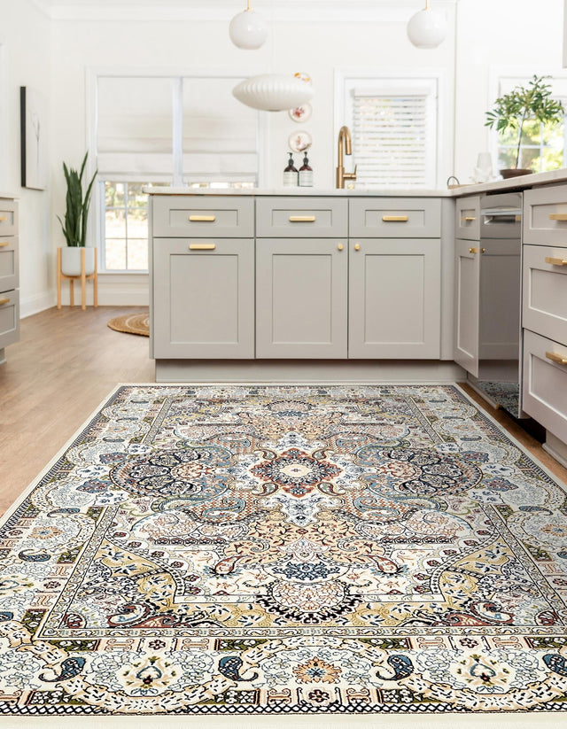 Ivory 3' 1 x 5' 3 Narenj Rectangle Area Rug 85% Polypropylene & 15% Polyester Traditional Classic Carpet for Living, Dining, Bedrooms, Office for Sale at Rug Engine