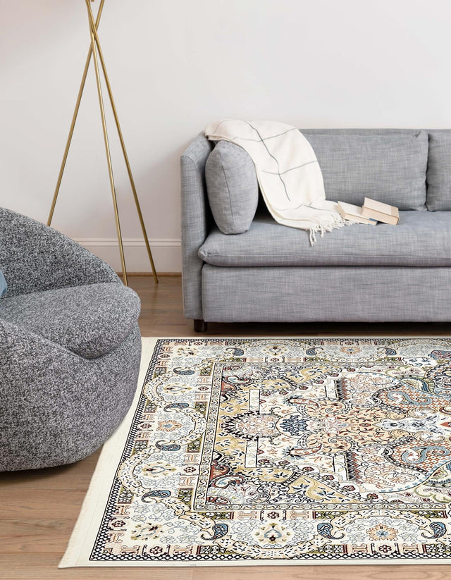 Ivory 3' 1 x 5' 3 Narenj Rectangle Area Rug 85% Polypropylene & 15% Polyester Traditional Classic Carpet for Living, Dining, Bedrooms, Office for Sale at Rug Engine