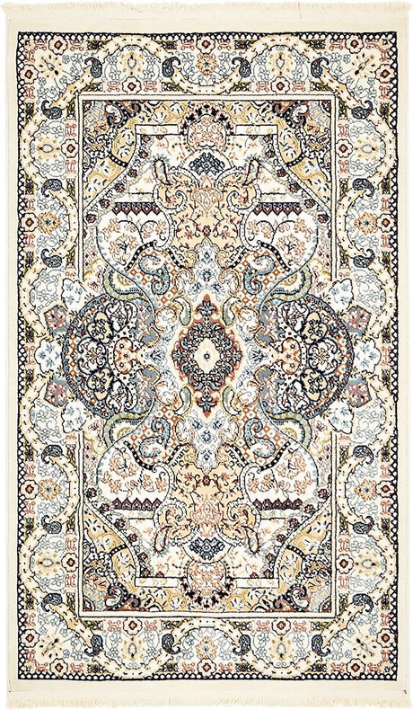 Ivory 3' 1 x 5' 3 Narenj Rectangle Area Rug 85% Polypropylene & 15% Polyester Traditional Classic Carpet for Living, Dining, Bedrooms, Office for Sale at Rug Engine