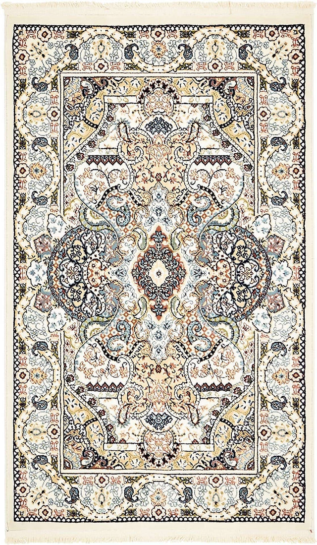 Ivory 3' 1 x 5' 3 Narenj Rectangle Area Rug 85% Polypropylene & 15% Polyester Traditional Classic Carpet for Living, Dining, Bedrooms, Office for Sale at Rug Engine