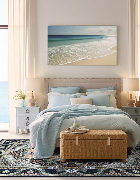 Navy Blue 10' x 13' Narenj Rectangle Area Rug 85% Polypropylene & 15% Polyester Traditional Classic Carpet for Living, Dining, Bedrooms, Office for Sale at Rug Engine