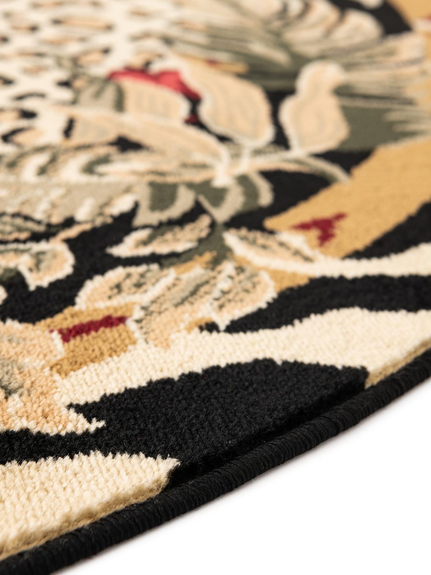 Cream 7' 10 x 7' 10 Wildlife Round Area Rug Animal Print Safari Jungle Inspired Carpet for Unique Modern Interior Design for Sale at Rug Engine