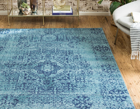 Turquoise 4' 1 x 6' 1 Tradition Rectangle Area Rug Traditional Classic Vintage Design Carpet for Living Room, Bedrooms, Dining, Office Space for Sale at Rug Engine