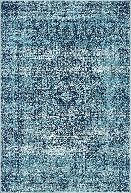 Turquoise 4' 1 x 6' 1 Tradition Rectangle Area Rug Traditional Classic Vintage Design Carpet for Living Room, Bedrooms, Dining, Office Space for Sale at Rug Engine