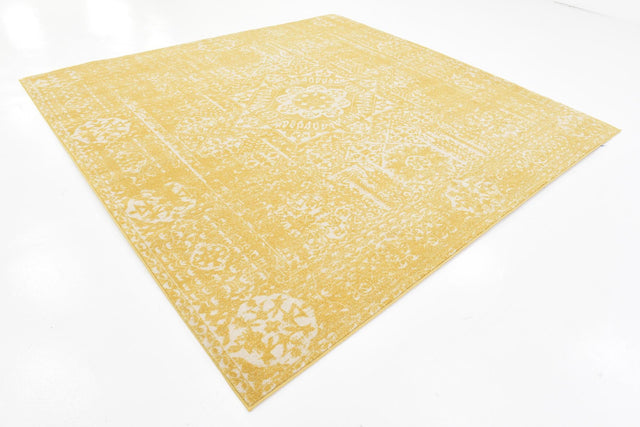 Yellow 8' 4 x 8' 4 Tradition Square Area Rug Traditional Classic Vintage Design Carpet for Living Room, Bedrooms, Dining, Office Space for Sale at Rug Engine