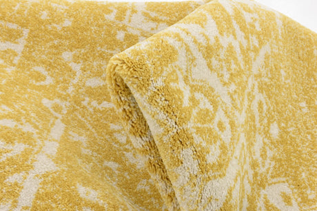 Yellow 8' 4 x 8' 4 Tradition Square Area Rug Traditional Classic Vintage Design Carpet for Living Room, Bedrooms, Dining, Office Space for Sale at Rug Engine