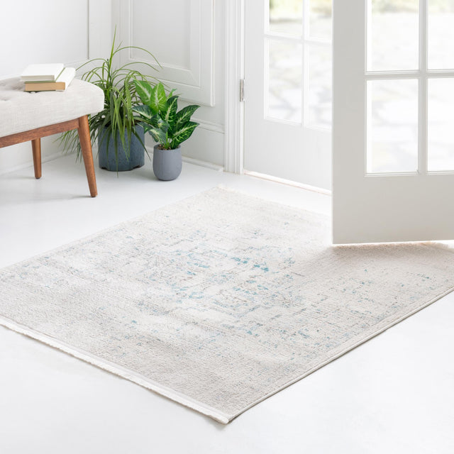 Beige 4' x 4' New Classical Square Area Rug 70% Polypropylene & 30% Polyester Traditional Vintage Distressed Carpet for Interior Design Home Decor for Sale at Rug Engine