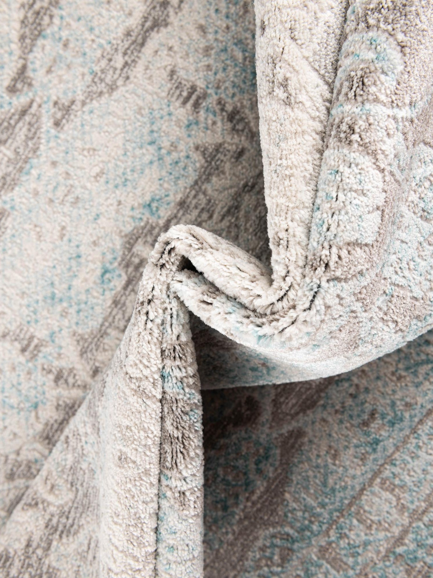 Light Blue 8' x 8' New Classical Square Area Rug 70% Polypropylene & 30% Polyester Traditional Vintage Distressed Carpet for Interior Design Home Decor for Sale at Rug Engine
