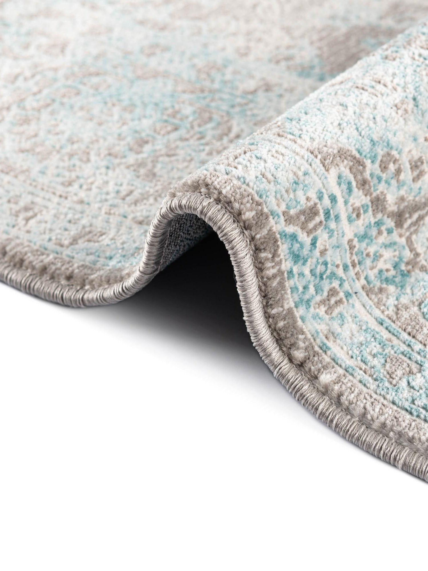 Light Blue 8' x 8' New Classical Square Area Rug 70% Polypropylene & 30% Polyester Traditional Vintage Distressed Carpet for Interior Design Home Decor for Sale at Rug Engine