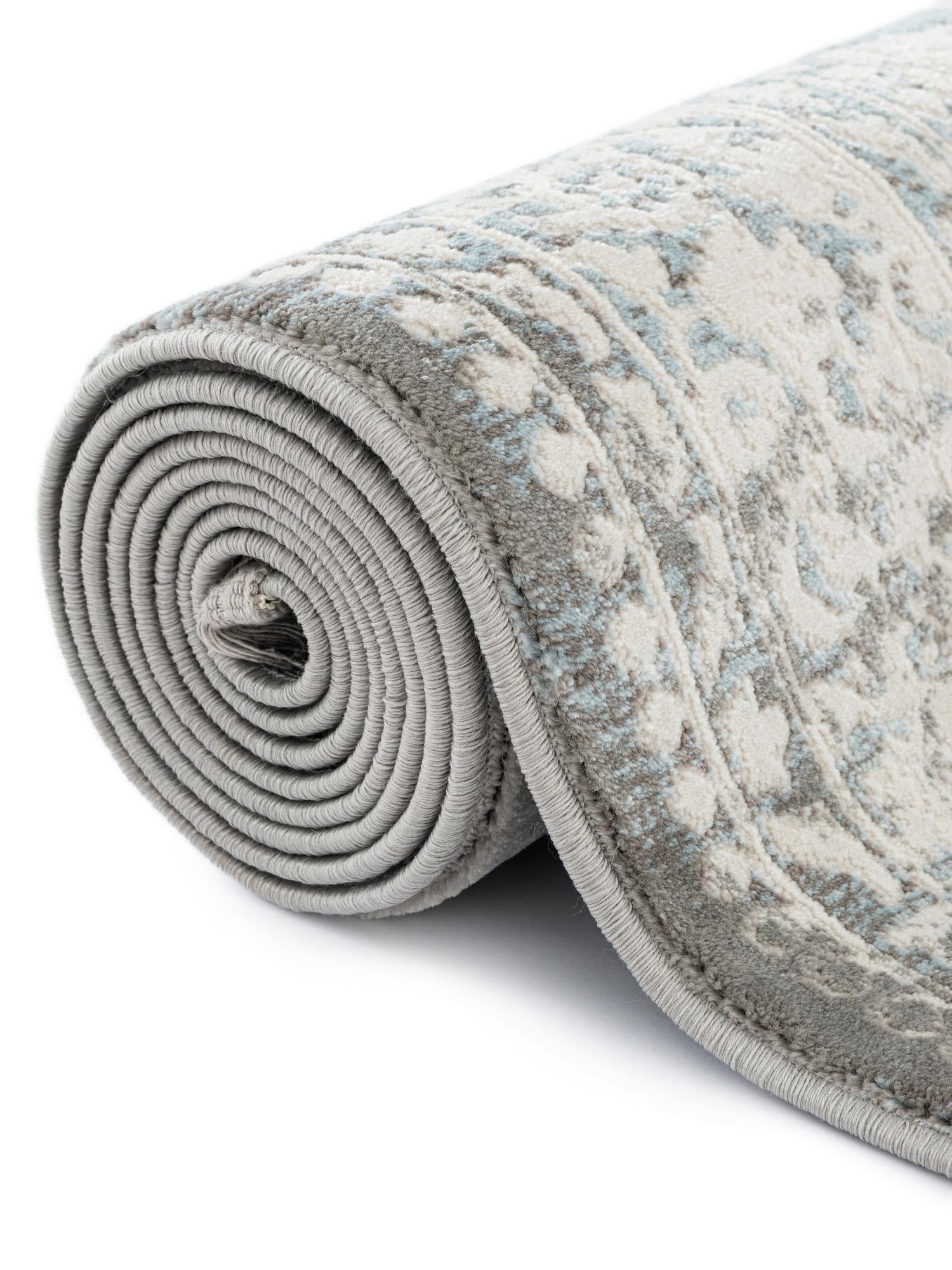 Light Blue 5' 3 x 5' 3 New Classical Square Area Rug 70% Polypropylene & 30% Polyester Traditional Vintage Distressed Carpet for Interior Design Home Decor for Sale at Rug Engine