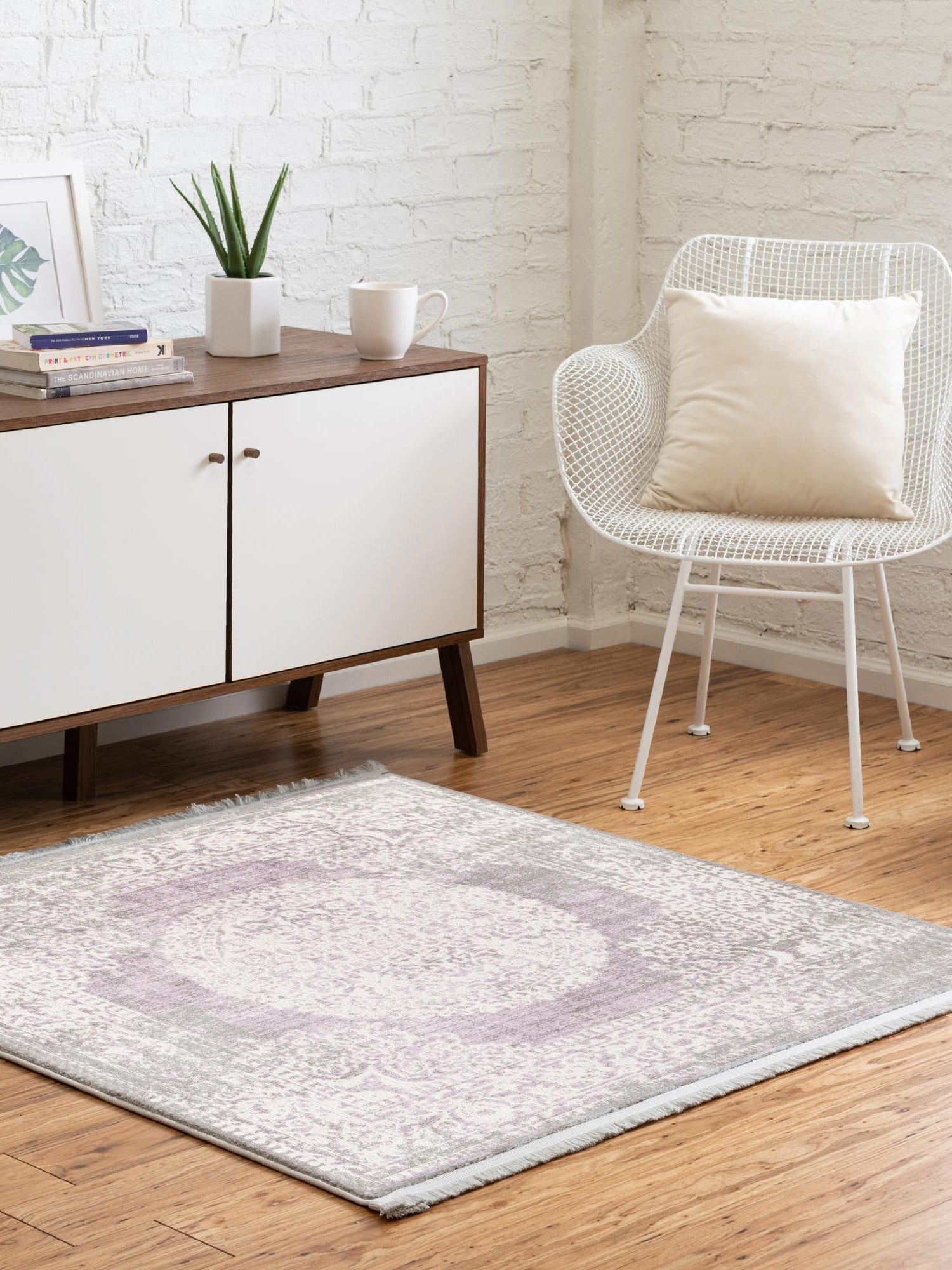 Purple 8' x 8' New Classical Square Area Rug 70% Polypropylene & 30% Polyester Traditional Vintage Distressed Carpet for Interior Design Home Decor for Sale at Rug Engine