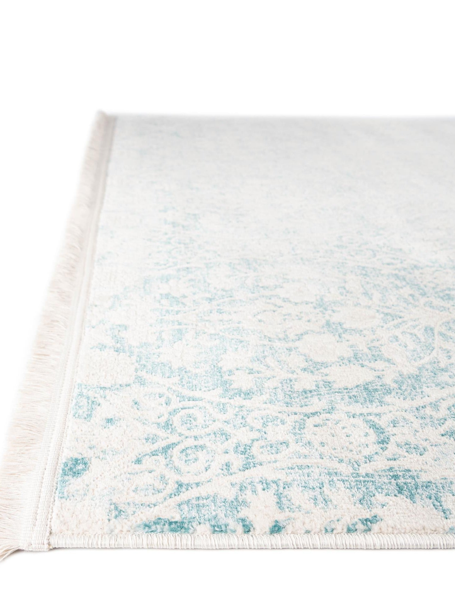 Light Blue 8' x 8' New Classical Square Area Rug 70% Polypropylene & 30% Polyester Traditional Vintage Distressed Carpet for Interior Design Home Decor for Sale at Rug Engine