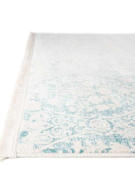 Light Blue 8' x 8' New Classical Square Area Rug 70% Polypropylene & 30% Polyester Traditional Vintage Distressed Carpet for Interior Design Home Decor for Sale at Rug Engine