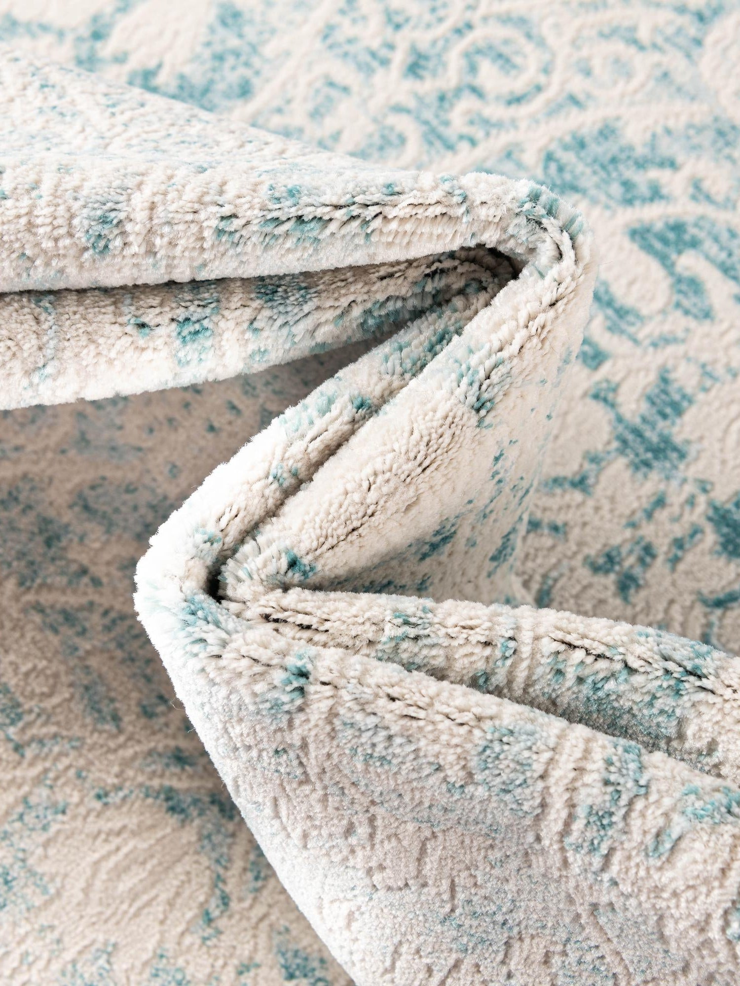 Light Blue 8' x 8' New Classical Square Area Rug 70% Polypropylene & 30% Polyester Traditional Vintage Distressed Carpet for Interior Design Home Decor for Sale at Rug Engine