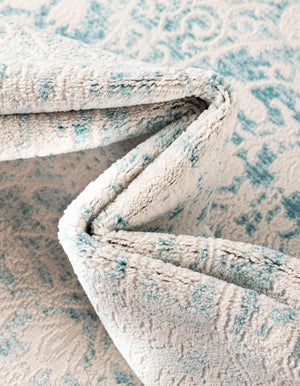 Light Blue 8' x 8' New Classical Square Area Rug 70% Polypropylene & 30% Polyester Traditional Vintage Distressed Carpet for Interior Design Home Decor for Sale at Rug Engine