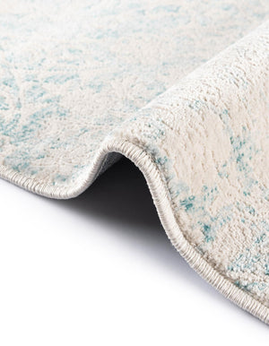 Light Blue 8' x 8' New Classical Square Area Rug 70% Polypropylene & 30% Polyester Traditional Vintage Distressed Carpet for Interior Design Home Decor for Sale at Rug Engine