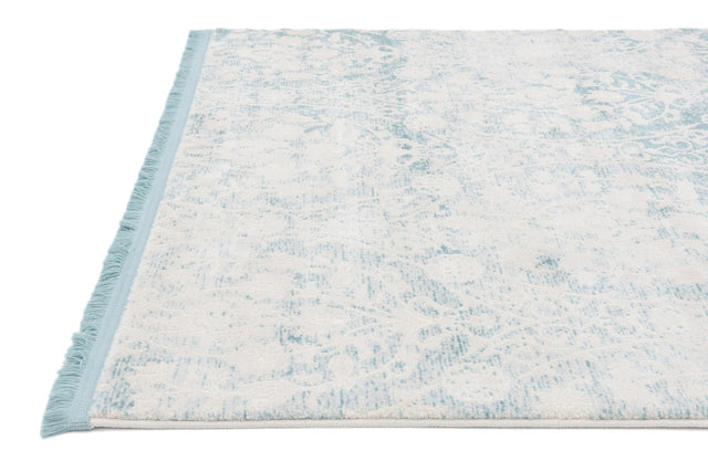 Light Blue 4' x 4' New Classical Square Area Rug 70% Polypropylene & 30% Polyester Traditional Vintage Distressed Carpet for Interior Design Home Decor for Sale at Rug Engine