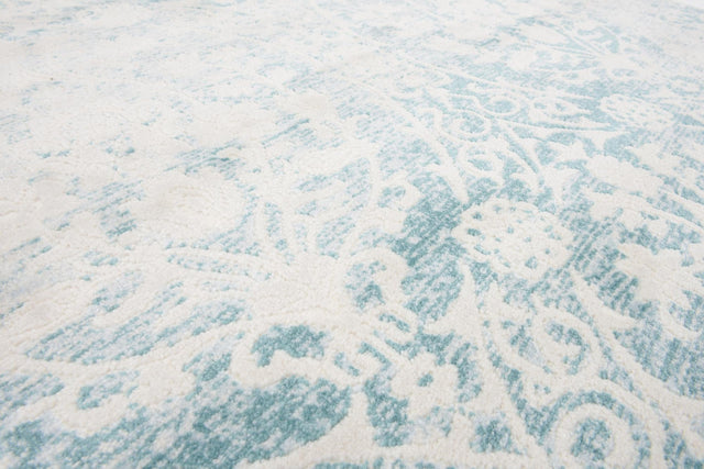 Light Blue 4' x 4' New Classical Square Area Rug 70% Polypropylene & 30% Polyester Traditional Vintage Distressed Carpet for Interior Design Home Decor for Sale at Rug Engine