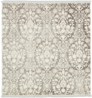 Light Gray 4' x 4' New Classical Square Area Rug 70% Polypropylene & 30% Polyester Traditional Vintage Distressed Carpet for Interior Design Home Decor for Sale at Rug Engine