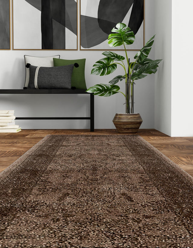 Brown 2' 7 x 10' La Jolla Runner Area Rug 100% Polypropylene Traditional Pattern Easy Clean Carpet for Living, Dining, Bedroom, Office for Sale at Rug Engine