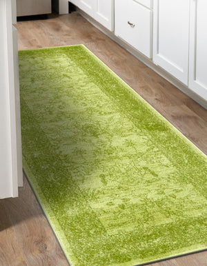 Light Green 2' x 6' 1 La Jolla Runner Area Rug 100% Polypropylene Traditional Pattern Easy Clean Carpet for Living, Dining, Bedroom, Office for Sale at Rug Engine