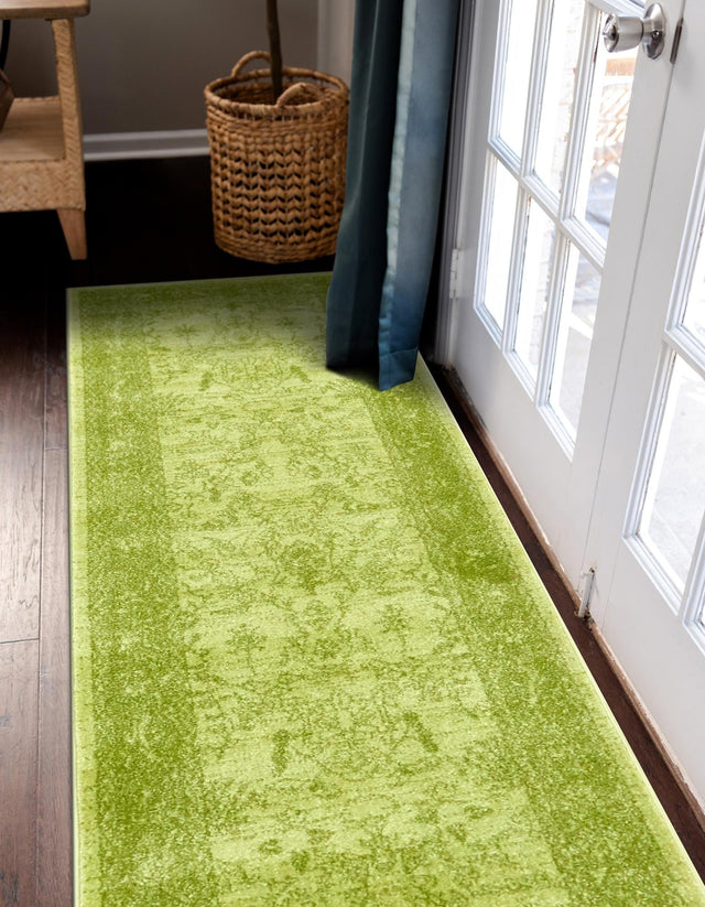Light Green 2' x 6' 1 La Jolla Runner Area Rug 100% Polypropylene Traditional Pattern Easy Clean Carpet for Living, Dining, Bedroom, Office for Sale at Rug Engine