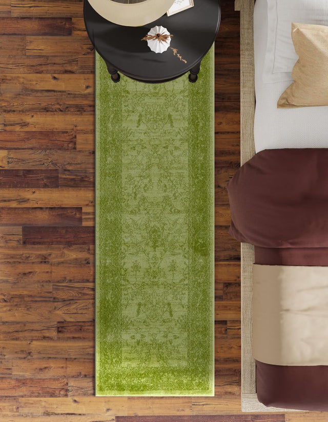 Light Green 2' x 6' 1 La Jolla Runner Area Rug 100% Polypropylene Traditional Pattern Easy Clean Carpet for Living, Dining, Bedroom, Office for Sale at Rug Engine
