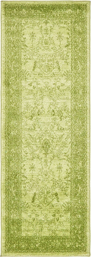 Light Green 2' x 6' 1 La Jolla Runner Area Rug 100% Polypropylene Traditional Pattern Easy Clean Carpet for Living, Dining, Bedroom, Office for Sale at Rug Engine
