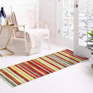 Multicolor 2' 7 x 10' Lyon Runner Area Rug Vivid Colorful Abstract Modern 100% Polypropylene Carpet for Living Room, Dining, Office for Sale at Rug Engine