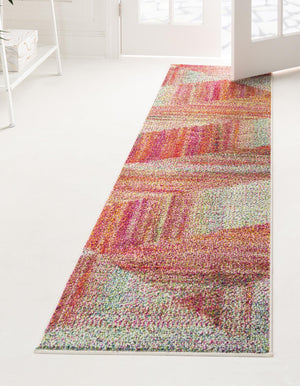 Multicolor 2' x 6' 1 Lyon Runner Area Rug Vivid Colorful Abstract Modern 100% Polypropylene Carpet for Living Room, Dining, Office for Sale at Rug Engine