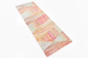 Multicolor 2' x 6' 1 Lyon Runner Area Rug Vivid Colorful Abstract Modern 100% Polypropylene Carpet for Living Room, Dining, Office for Sale at Rug Engine