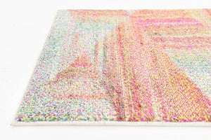 Multicolor 2' x 6' 1 Lyon Runner Area Rug Vivid Colorful Abstract Modern 100% Polypropylene Carpet for Living Room, Dining, Office for Sale at Rug Engine