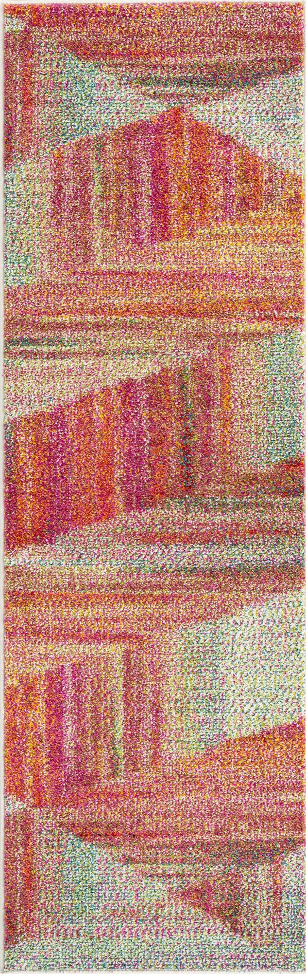 Multicolor 2' x 6' 1 Lyon Runner Area Rug Vivid Colorful Abstract Modern 100% Polypropylene Carpet for Living Room, Dining, Office for Sale at Rug Engine
