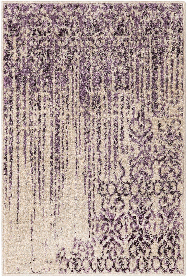 Purple 2' x 3' 1 Del Mar Rectangle Area Rug 100% Polypropylene Easy Clean Stain Resistant Vivid Modern Carpet Mat for Home Decor Interior Designing for Sale at Rug Engine