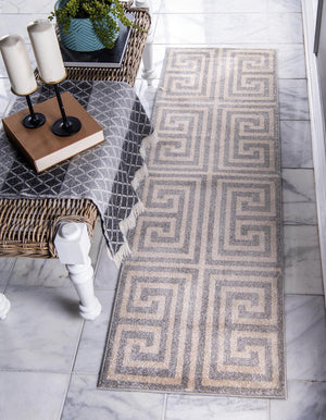 Gray 2' 7 x 10' Athens Runner Area Rug 100% Polypropylene With Cotton Backing Easy Clean Indoor Living Dining Room Bedroom Office Carpet for Sale at Rug Engine