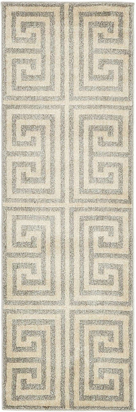 Gray 2' x 6' 1 Athens Runner Area Rug 100% Polypropylene With Cotton Backing Easy Clean Indoor Living Dining Room Bedroom Office Carpet for Sale at Rug Engine