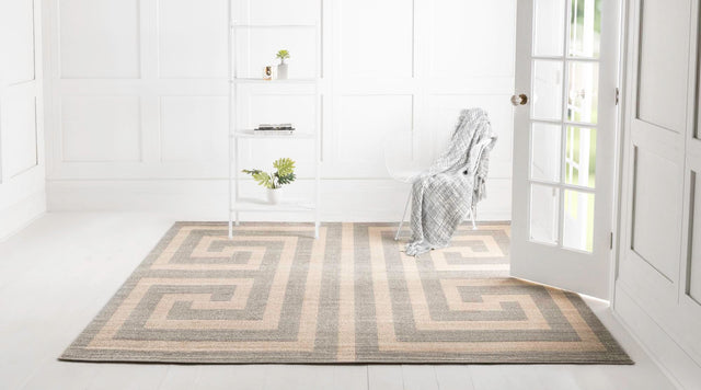 Gray 7' 10 x 7' 10 Athens Square Area Rug 100% Polypropylene With Cotton Backing Easy Clean Indoor Living Dining Room Bedroom Office Carpet for Sale at Rug Engine