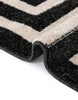 Black 2' 7 x 10' Athens Runner Area Rug 100% Polypropylene With Cotton Backing Easy Clean Indoor Living Dining Room Bedroom Office Carpet for Sale at Rug Engine