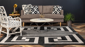 Black 7' 10 x 7' 10 Athens Square Area Rug 100% Polypropylene With Cotton Backing Easy Clean Indoor Living Dining Room Bedroom Office Carpet for Sale at Rug Engine