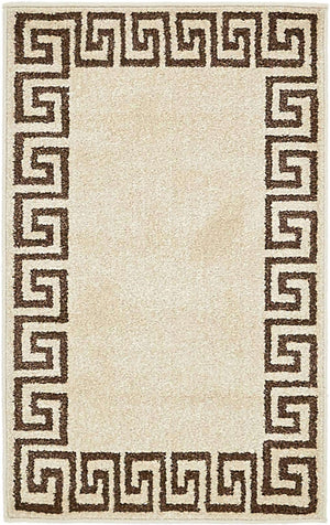 Beige and Brown 2' x 3' 1 Athens Rectangle Area Rug 100% Polypropylene With Cotton Backing Easy Clean Indoor Living Dining Room Bedroom Office Carpet for Sale at Rug Engine