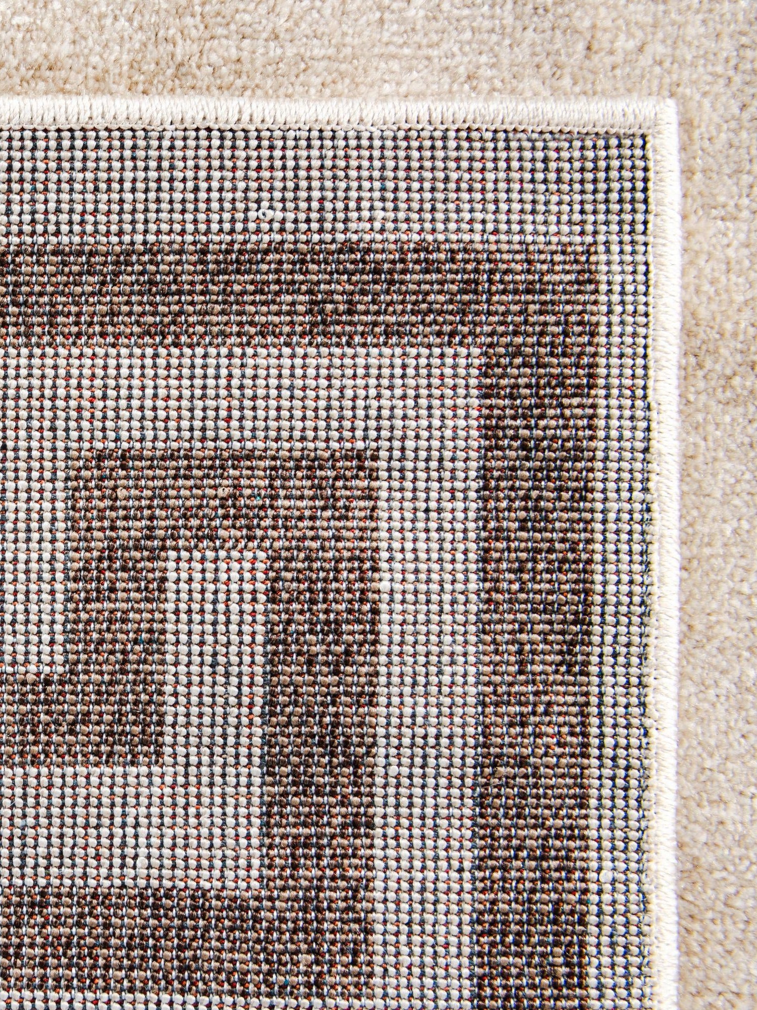 Beige and Brown 2' 7 x 10' Athens Runner Area Rug 100% Polypropylene With Cotton Backing Easy Clean Indoor Living Dining Room Bedroom Office Carpet for Sale at Rug Engine