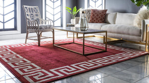 Terracotta 7' 10 x 7' 10 Athens Square Area Rug 100% Polypropylene With Cotton Backing Easy Clean Indoor Living Dining Room Bedroom Office Carpet for Sale at Rug Engine