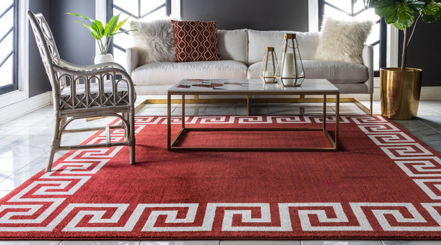 Terracotta 7' 10 x 7' 10 Athens Square Area Rug 100% Polypropylene With Cotton Backing Easy Clean Indoor Living Dining Room Bedroom Office Carpet for Sale at Rug Engine