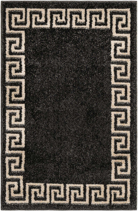 Charcoal 2' x 3' 1 Athens Rectangle Area Rug 100% Polypropylene With Cotton Backing Easy Clean Indoor Living Dining Room Bedroom Office Carpet for Sale at Rug Engine