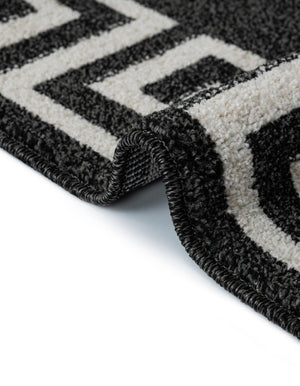 Charcoal 2' x 6' 1 Athens Runner Area Rug 100% Polypropylene With Cotton Backing Easy Clean Indoor Living Dining Room Bedroom Office Carpet for Sale at Rug Engine