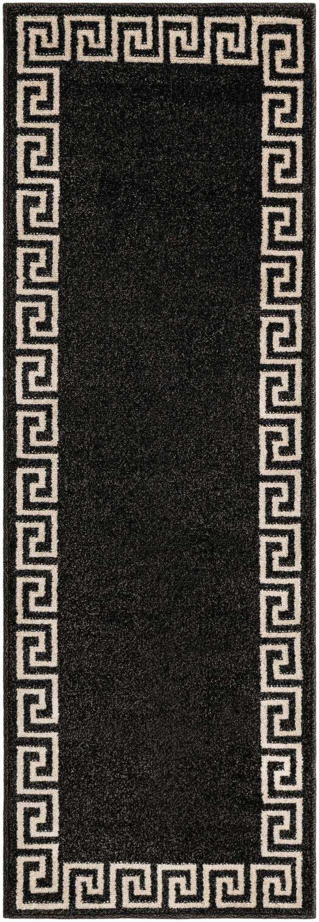 Charcoal 2' x 6' 1 Athens Runner Area Rug 100% Polypropylene With Cotton Backing Easy Clean Indoor Living Dining Room Bedroom Office Carpet for Sale at Rug Engine