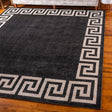 Charcoal 7' 10 x 7' 10 Athens Square Area Rug 100% Polypropylene With Cotton Backing Easy Clean Indoor Living Dining Room Bedroom Office Carpet for Sale at Rug Engine